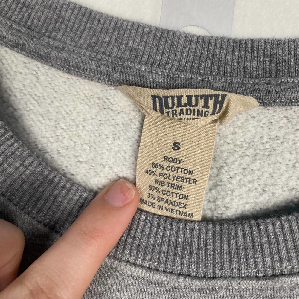 Duluth Trading‎ Co Women's Size S Gray Crewneck Fleece Lined Sweatshirt Pockets - Picture 4 of 9